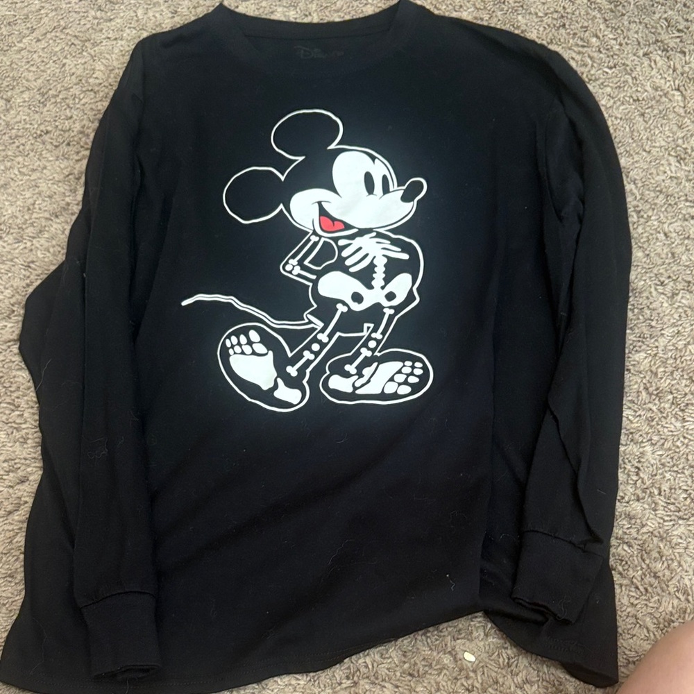 Disney Black Pullover with White Logo Print